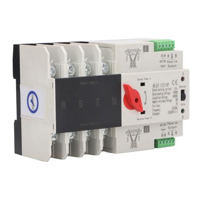 4P Automatic Transfer Switch Dual Power Changeover Switch 35mm Rail Mounting AC110V 80A