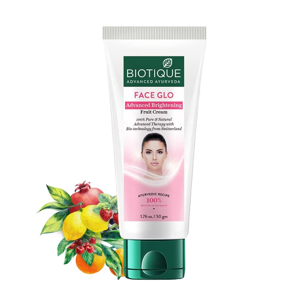 Biotique Fruit Glow Face Cream For Radiant Skin With Pineapple Extract 50g Natural Botanical Moisturizer