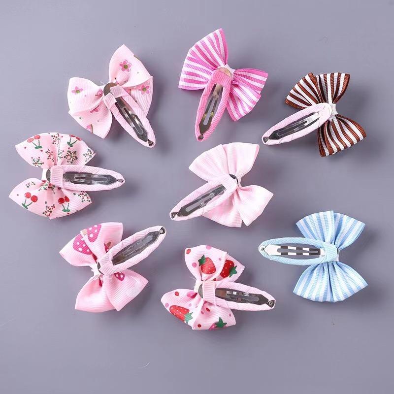 2Pcs Princess Print Bow Girls Hairpins Children Headwear Hairgrip Hair Clips Barrettes Hair Accessories
