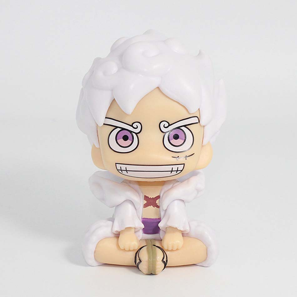 Hot One Piece Anime Figure Confident Smiley Luffy Three Form Face Changing Doll Action Figurine Model Toys Kits
