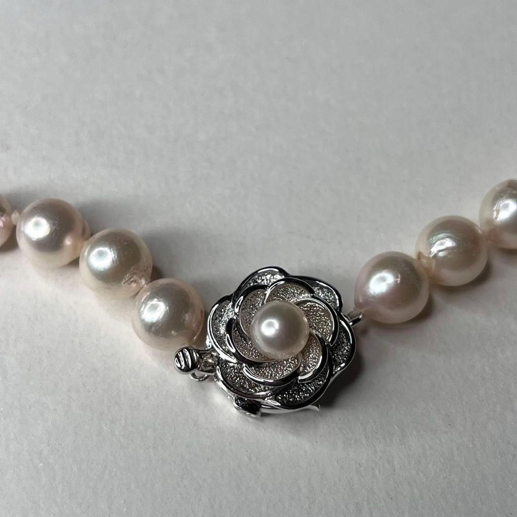 Used Strong Akoya Pearl 8.3-8.5mm Genuine Pearl Pearl Necklace 43cm Pearl Jewelry Certificate of Authenticity Included