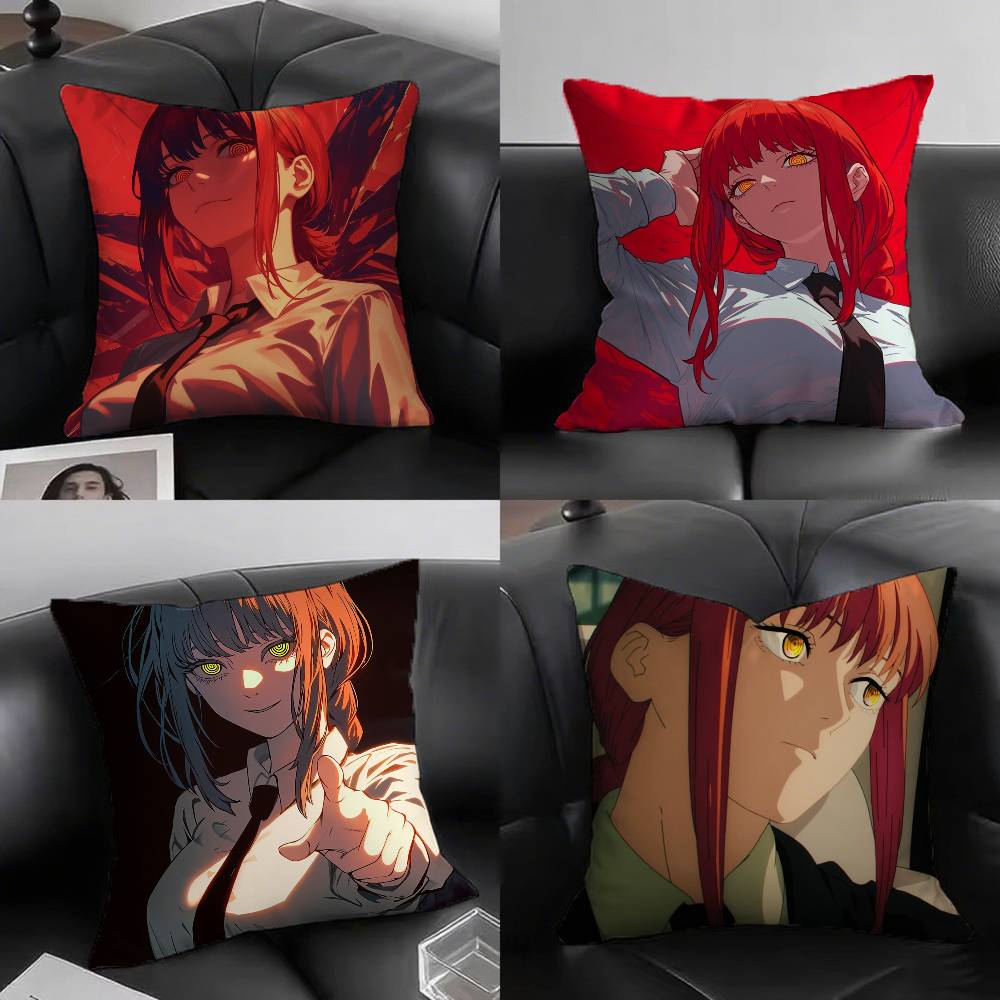 Makima Animation Chainsaw Man Pillow Case Sofa Cushion Cover Room Home Decoration