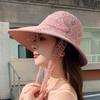 Neuer einfacher faltbarer Reiseurlaub Sonnenschutz Strand Fischerhut Strohhut Damen Sommer Sonnenschutzhut