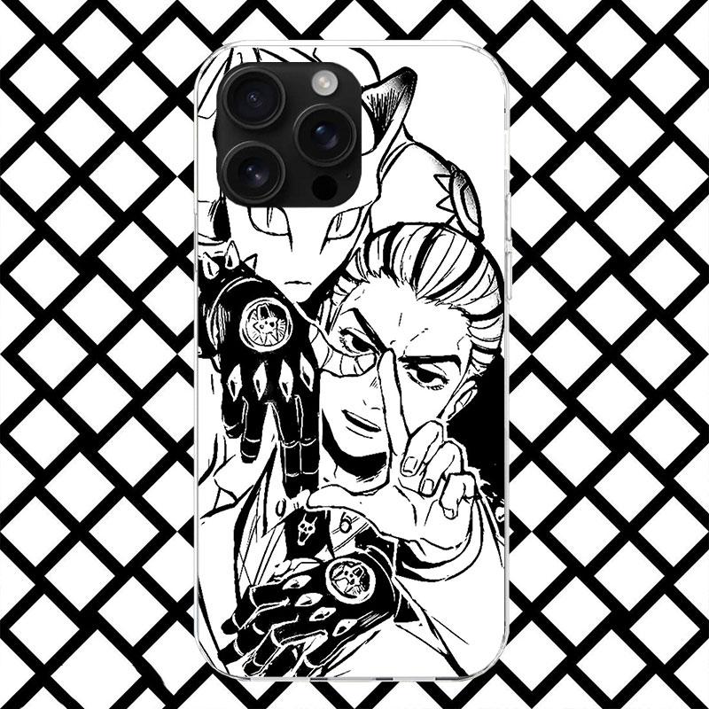 JoJo Kira Yoshikage Killer Queen Phone Case for iPhone 17 Air 16 16E 15 14 Plus 13 Mini 12 11 Pro Max 7 8 + SE 2020 Soft Cover F