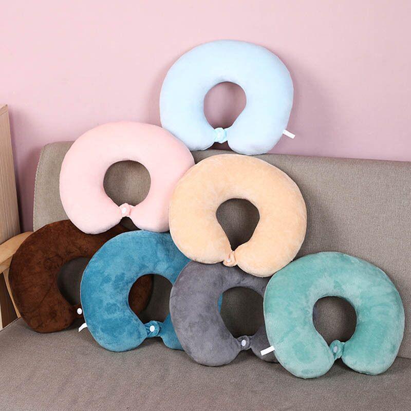 Simple U-Shaped Plush Neck Support Pillow for Travel & Nap with Custom Logo 30x30 cm