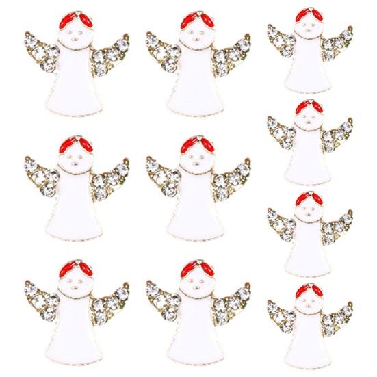 10Pcs Christmas Nail Manicure Rhinestone Xmas Cartoon Design Elk Bells Christmas Tree Alloy Rhinestones Nail Accessories