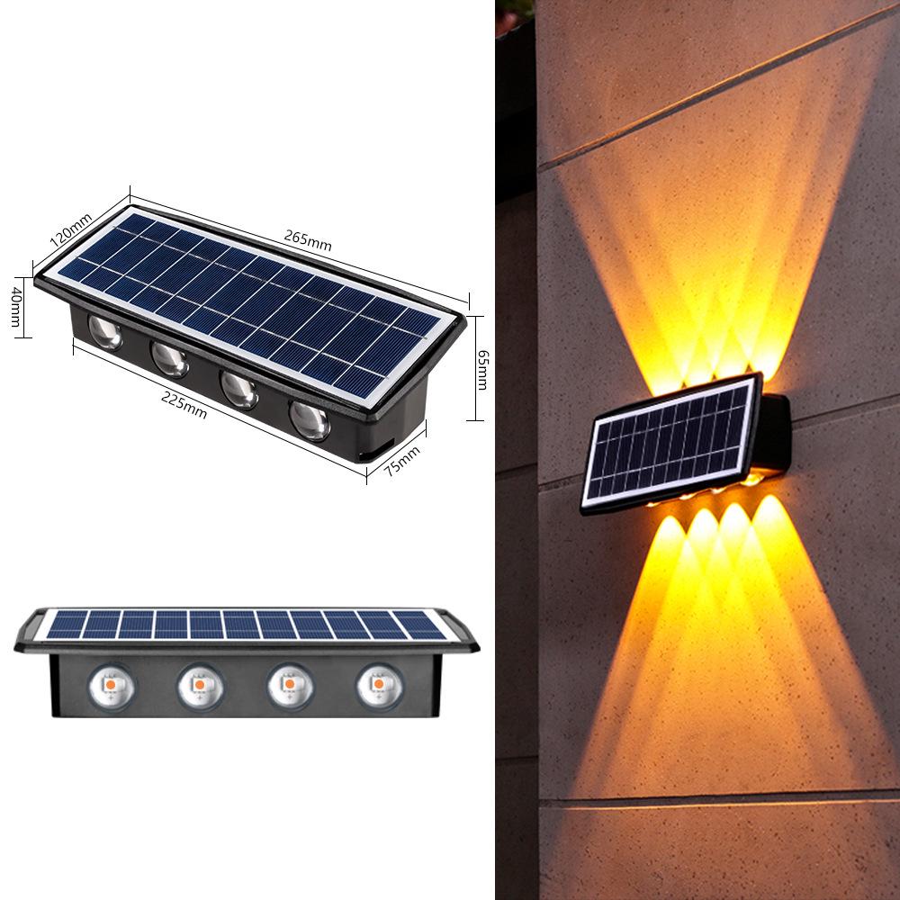 Solar Double Head Wall Light: Waterproof Outdoor Spotlight for Villas and Courtyards