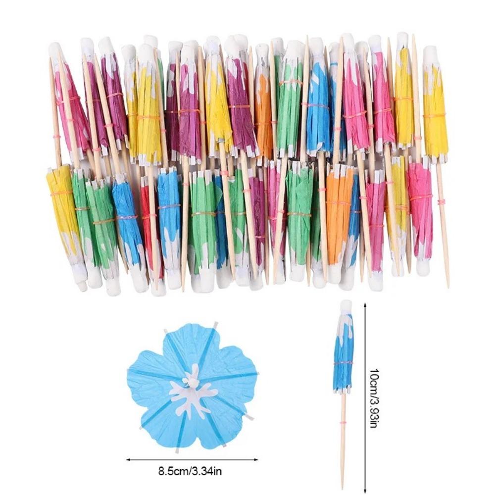 50pcs Mini Dessert Cake Sticks Cupcake Toppers Food Fruit Picks  For Hawaiian