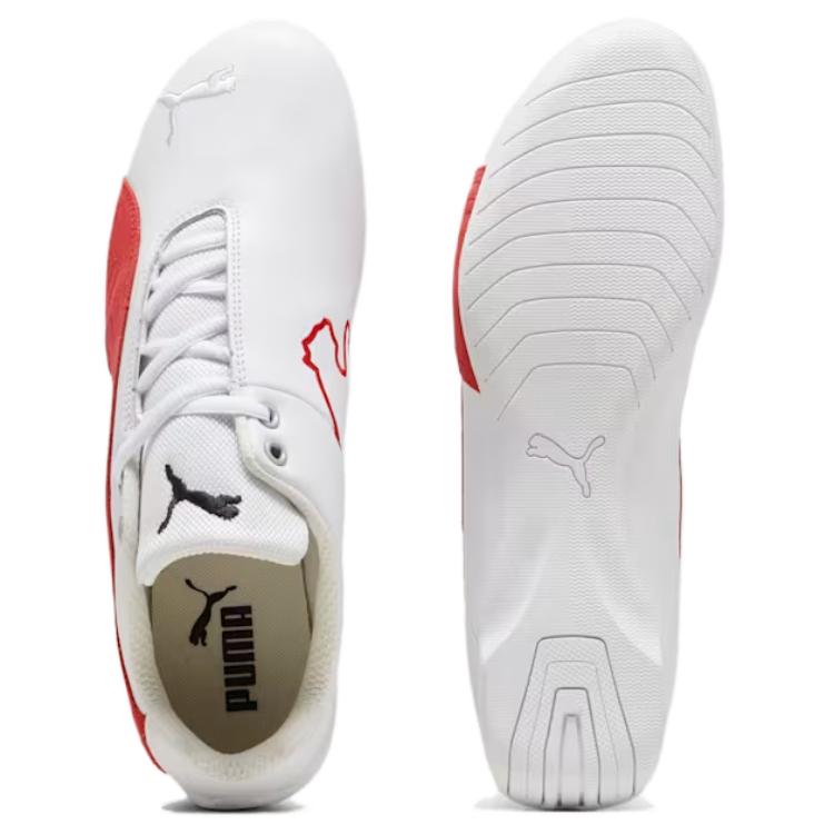 Puma Scuderia Ferrari Comfortable Lightweight Durable Low-Top Lifestyle Casual Shoes Unisex Casual Shoes White Red 308585-02