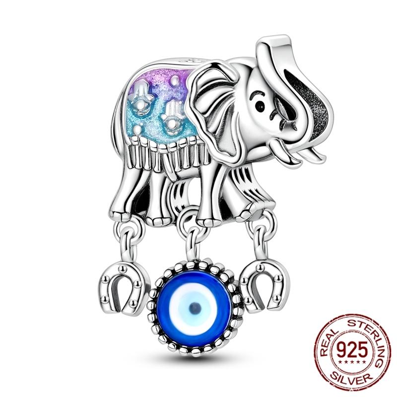 Copper Elephant Gathering Panda Pendant Charms Beads Fitoriginal Bracelet Diy Birthday Jewelry Gifts For Women