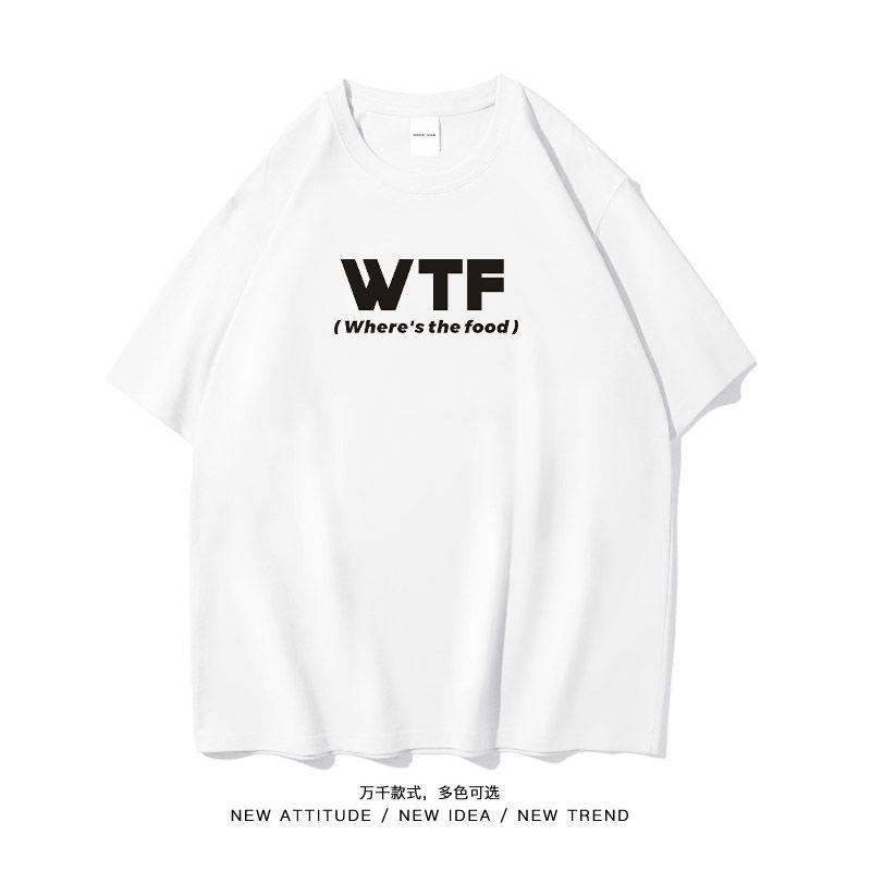 2025WTF Funny English Alphabet Casual Large Size Loose Daily Top MultiColor Short Sleeve TShirt Unisex and Women