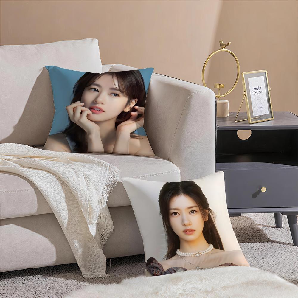 actor cute JJung So Min Cushion Cover Throw Pillow Cover Hidden Button Durable Polyester Chair Cushion