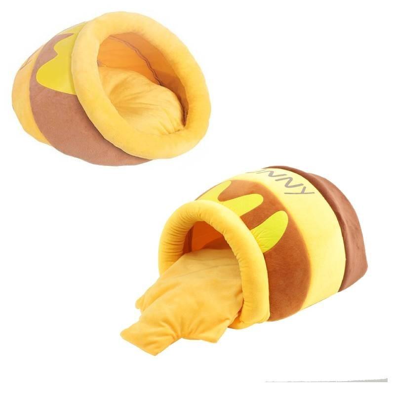 Cozy And Warm Cat House For Winter Pet Bed With Honey Pot Design Washable And Durable