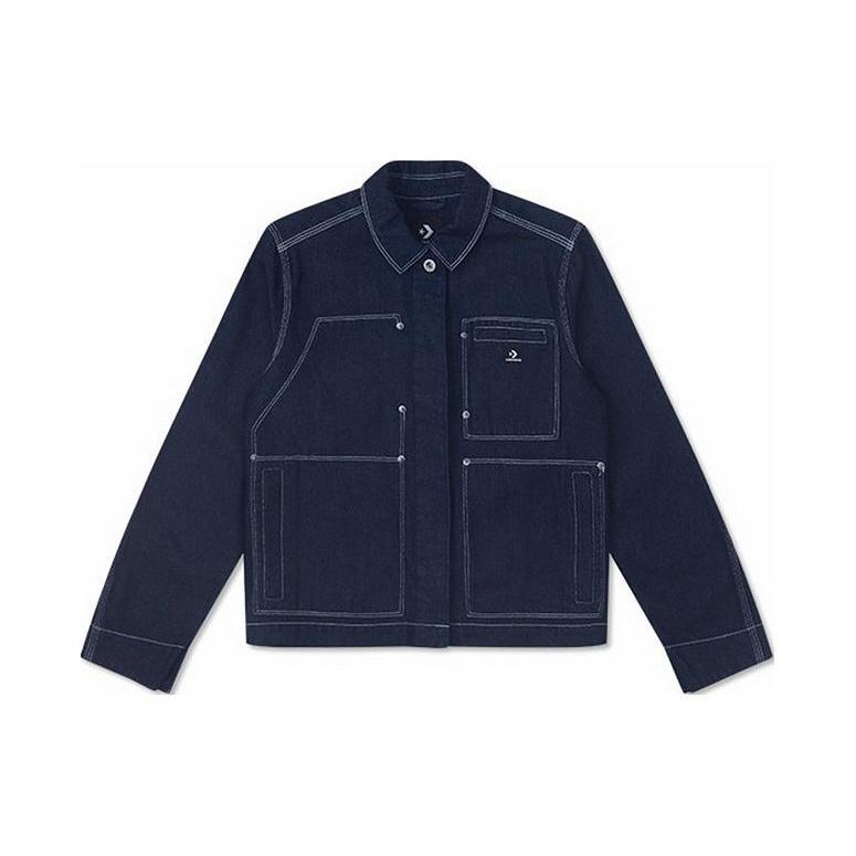 (WMNS) Converse Indigo Chore Denim Coat Asia Sizing Blue Women s 10026052-A01 L