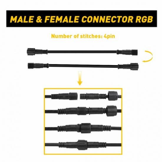 4X 10Ft 4 Pin Extension Wire Cable Cord Kit For LED RGB Under Glow Rock Light