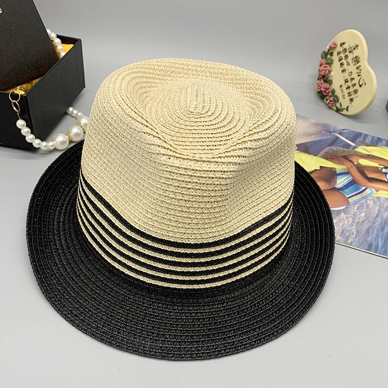 2021 Parent-Child Adjustable Short Brim Sunshade Summer Straw Hat Top Hat Beach Hat