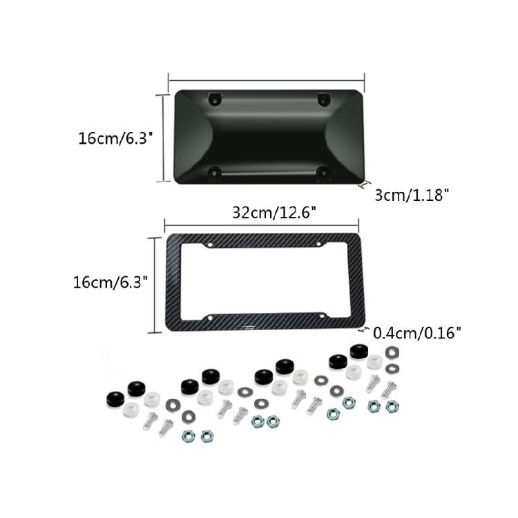 Carbon Fiber License Plate Frames Car Tag Holder Heavy Duty Plate Mounting Kit