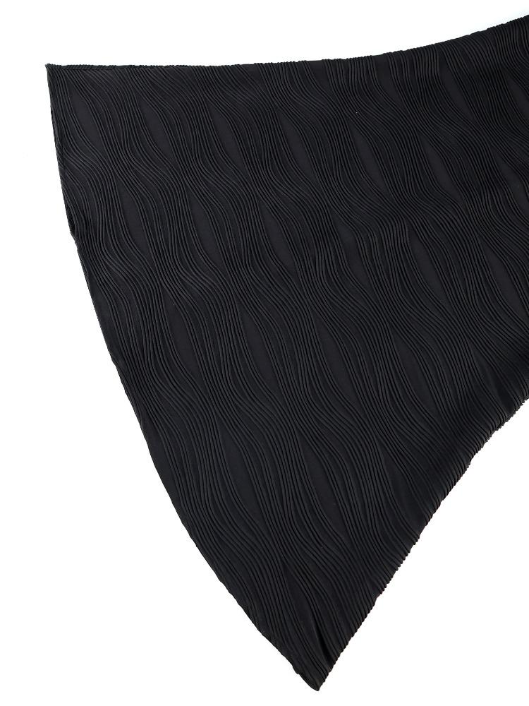 Dámská podzimní zimní sukně s vysokým pasem a dlouhá sukně módní textura vodní vlny černé maxi sukně štíhlá elegantní kancelářský kostým na párty do kostela