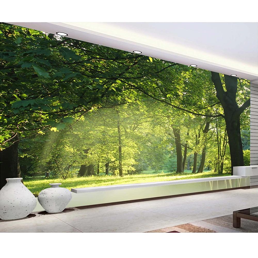 Green Tree 3d Wallpaper Forest Scenery Wall Mural Living Room Bedroom Photo Wall Mural Home Decoration