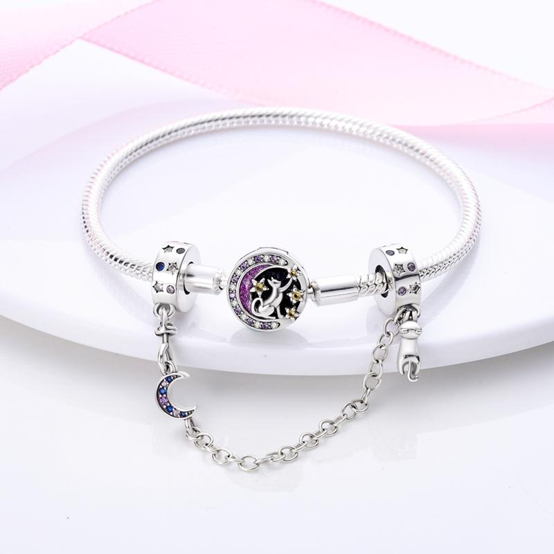 Boy And Girl Silver Color Beads Star Moon Clip Charm Unicorn Dangle Charms Fit New Arriver Cute Bracelet Diy