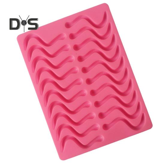 Chocolate Mold 20 Cavity Gummy Snake Lightweight Reusable Worms Cake Mold Baking Tool
