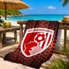 Soccer Ball Afc Crest Printed Microfiber Beach Towel, Soft And Absorbent, Quick-Dry, Ideal for Summer Travel, Beach Essential, Swimming Pool