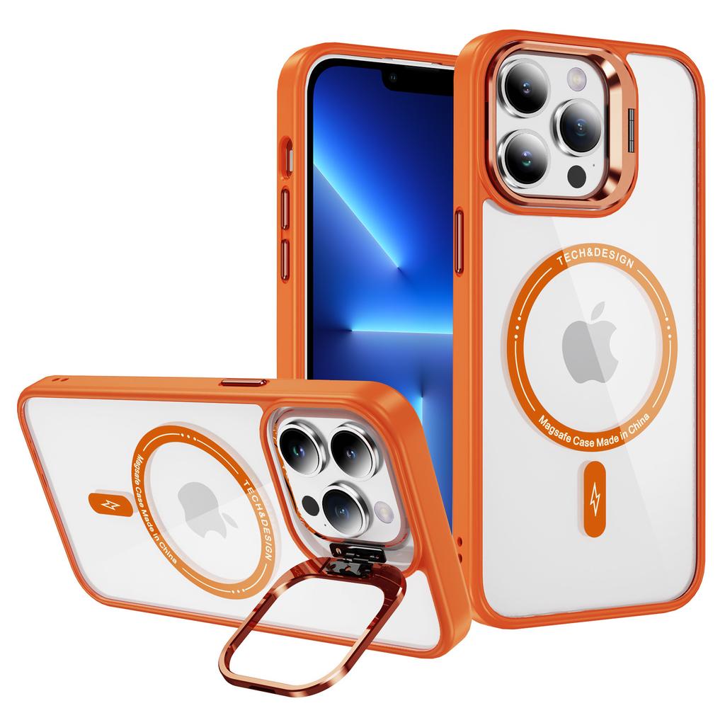 For iPhone 13 Pro 6.1 inch Cell Phone Case Camera Kickstand Anti-scratch Cover Compatible with MagSafe
