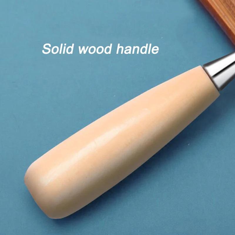 Poinçon à manche rond en bois massif, poinçon textile en cuir fait main avec fourreau, poinçon de couture, outils à main textiles