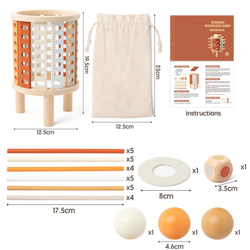 Kids Balance Tower Pick Up Wooden Sticks Social Board Game Logic Thinking Challenge Brain Game Math Count Intellectual Toy Gift