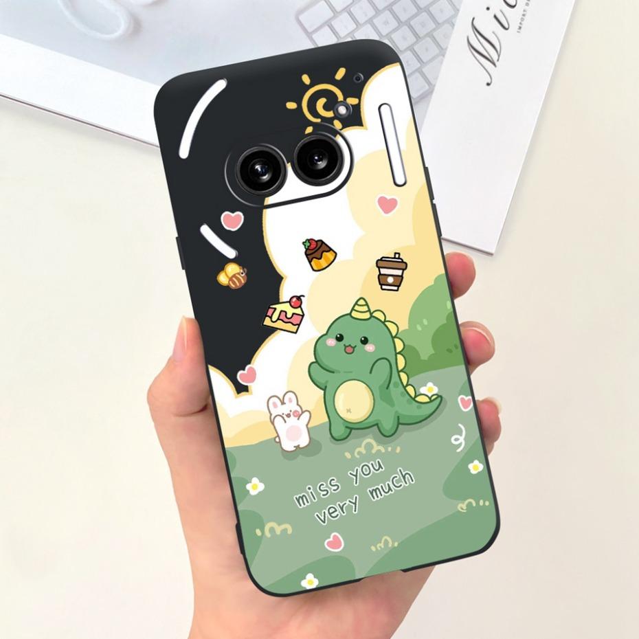 Für Nichts Telefon (2a) (2) Schwarze Silikon-Schutzhülle Für Nothing Phone2 Phone 2a Niedliche Cartoon-Weichschalen