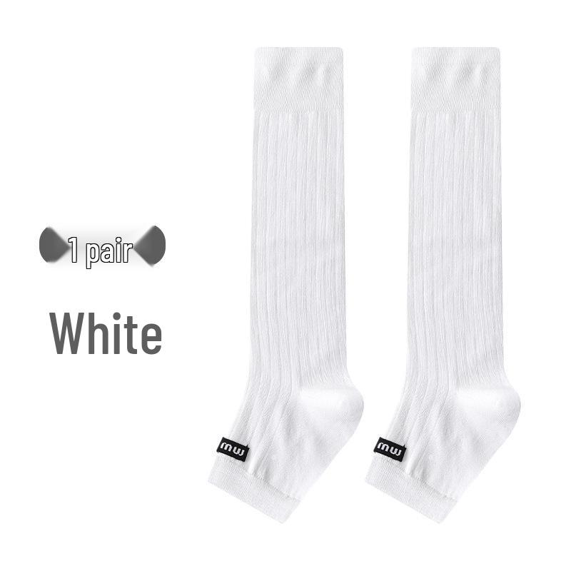 

Spring/Summer Fashionable Mary Jane Scrunch Socks: Versatile Korean Style Letter Calf Socks with MIU MIU Half-Palm Leg Warmers One Size