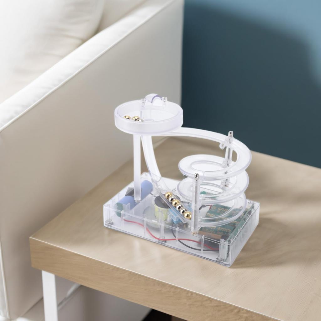 Kinetic Art Perpetual Motion Machine, Rolling Ball Perpetual Motion Machine, Continuous Rotation, Desktop Decoration, Toy, Stress Relief (Clear)