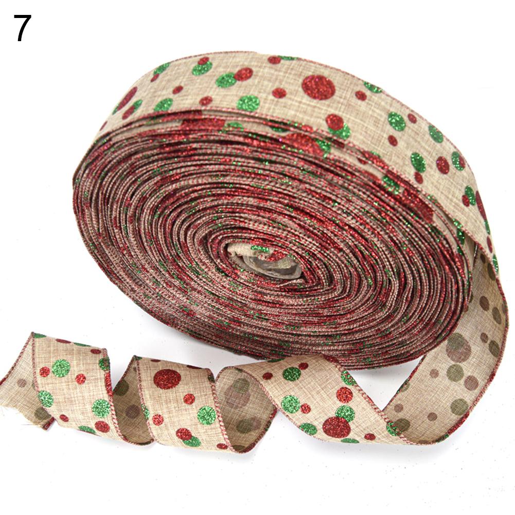 5 Meter 10mm Julgran Snöflinga Mönster Förpackningsband Juldekor