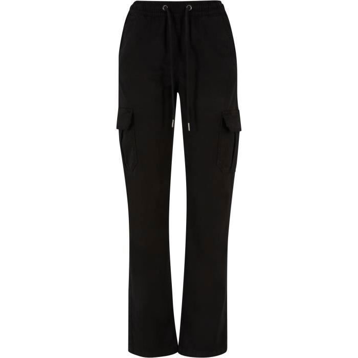 Pantalon Cargo Femme - Urban Classics - Twill - Taille Haute - Noir - Confortable Et Tendance