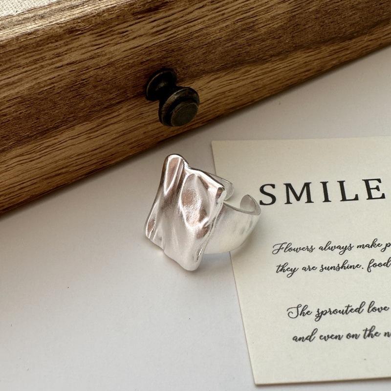 1pc Irregular Matte Squares Rings for Women Couples Minimalist Anniversary Jewelry Accessories Prevent Allergy