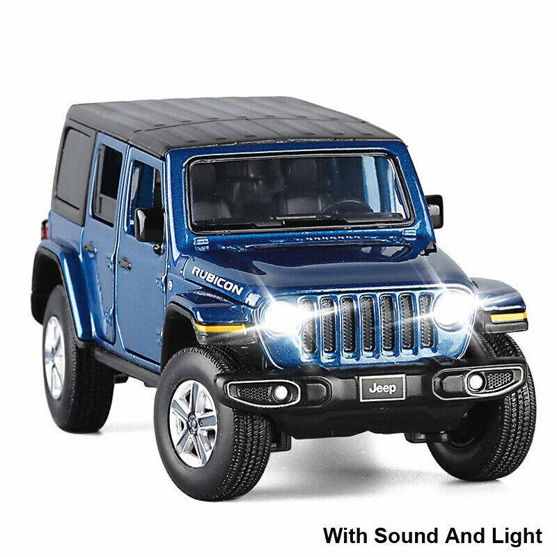 Model de mașină de jucărie la scară 1/32 pentru Jeeps Wrangler Rubicon, model de mașină din aliaj de jucărie de teren turnat sub presiune cu sunet și lumină
