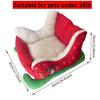 1pc Christmas Cat Bed - Winter Warm Sleigh Nest for Small/Medium Dogs & Cats, Soft Washable Non-Slip Bottom, Pet Lover Gift