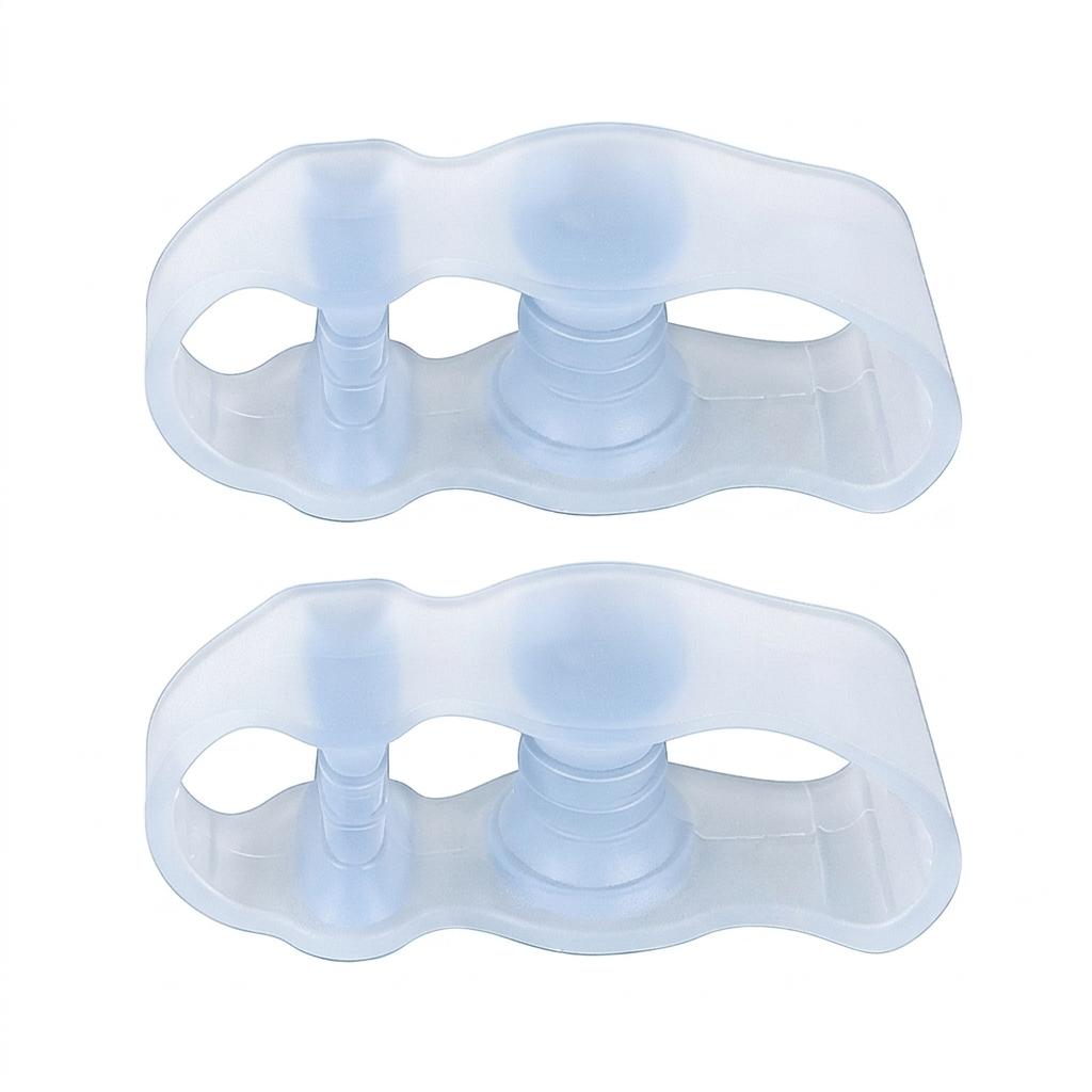 Silicone Toe Separator For Bunion Relief With Three Holes Design Transparent Blue