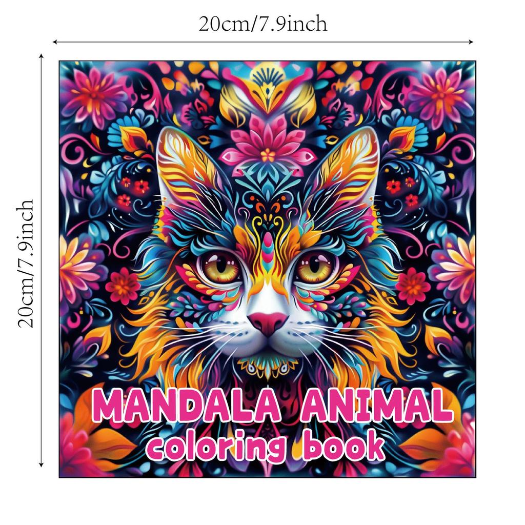 Cross Mandala Animal Coloring Book: 24 Pages of Creative Watercolor and Doodle Illustrations for Adults