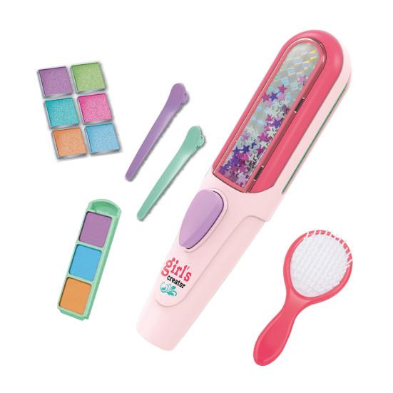 

Блестящий инструмент со стразами Безопасный детский набор для укладки волос с драгоценными камнями и магнитной розовой расческой 24 цветные наклейки с драгоценными камнями и заколки Креативные сверкающие прически B