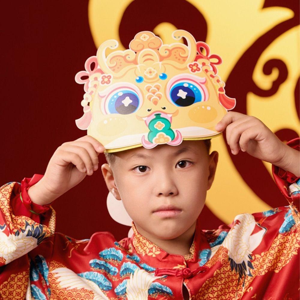 Cute Zodiac Snake Head Hat Traditional New Year Party Headgear  Boy Girl Gifts