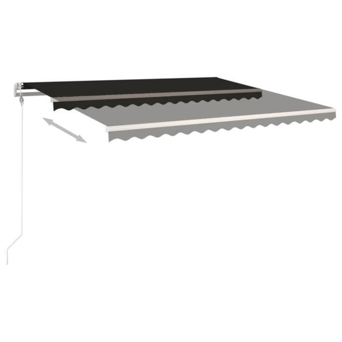 Auvent rétractable - MAISON EXCLUSIVE - Auvent automatique 450×350 cm - Anthracite - Cadre alu anti-rouille - Tissu polyester PU