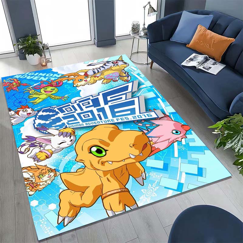 The New (Digimon) Rug Is Suitable for Home Décor in Game Rooms, Bedrooms, Living Rooms, Sofas, and Other Areas.