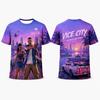 Vice City Retro Synthwave Double Sided Print T Shirt Unisex Miami Palm Tree Sports Tee Breathable Mesh Quick Dry Streetwear Top