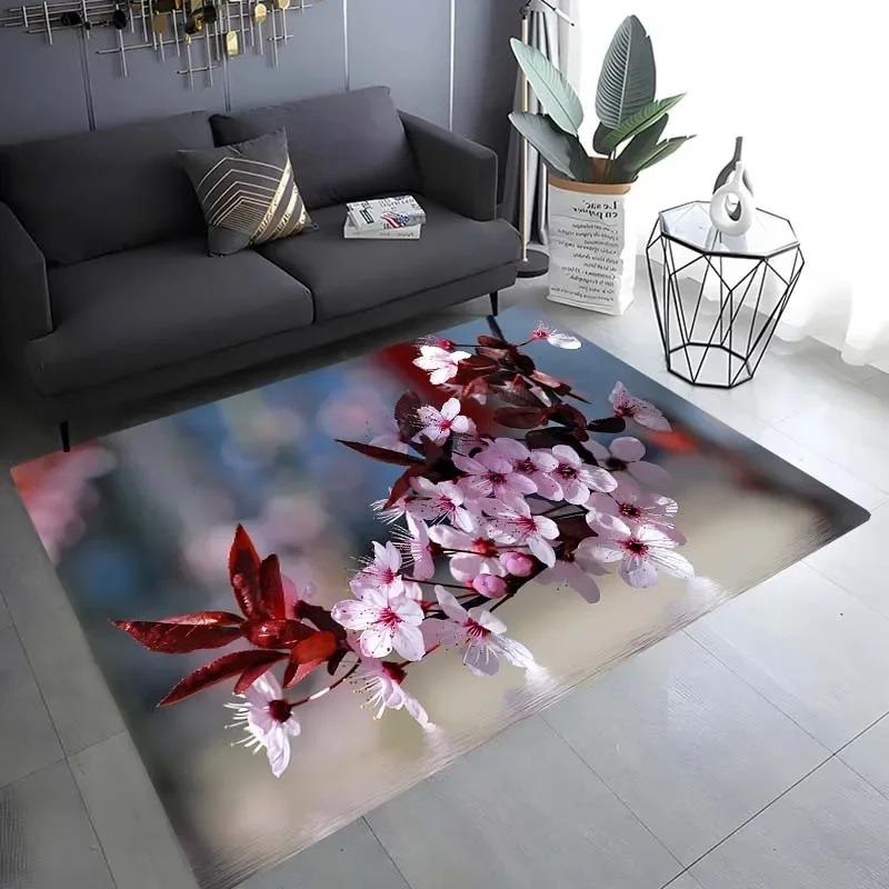 Cherry Blossom Landscape Pattern Floor Mat Door Front Decoration Home Living Room Floor Mat