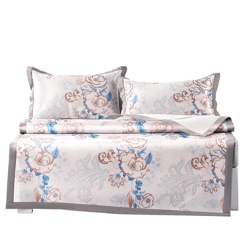 FUANNA Washable Ice Silk Cooling Mat Set 1.5m Bed (150x200cm)