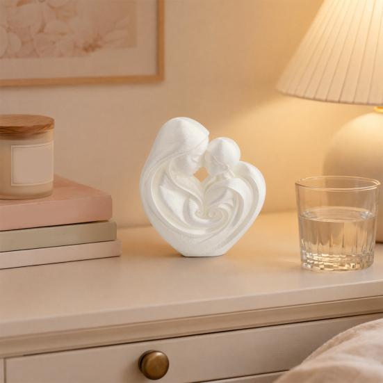 Mini Size Ornament 3D Printed Matte Texture Figure Abstract Maternal Love Heart Sculpture