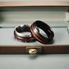 Wood Grain Inlaid Stainless Steel Wedding Ring 8mm Silver/black/men's Wedding Ring High Polished Anniversary Ring Comfortable
