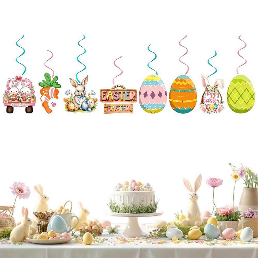 Easter Party Decorations Bunting Garland Welcome Backdrop Colorful Easter Banner Decorations For Home Farmhouse Fireplace Tree