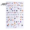 Spooky Ghost Nail Decals Halloween Art Stickers, Flower Skull Spider Web Self-Adhesive Accessories Manicure Decals, DIY Supplies for Women Girls